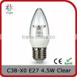 C38 350LM 4.5W REPLACEMENT 40W E26 FLAME CANDLE CLEAR LIGHT BULB FOR USA thumbnail-1