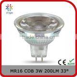 MR16 200lm 3w Equal to 25w GU5.3 12V 33 Degree Glass Cover Cob Spotlight thumbnail-1