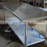 Restaurant Kitchen Heavy Duty Stainless Steel Work Table With Wheel And Under Shelf thumbnail-2