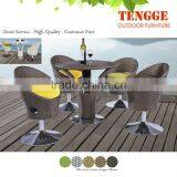 Flat Rattan Wicker Bar Table and Chair Patio Bar Set thumbnail-2