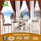 TH286-1 Home Furniture Tempered Glass Top Dining Set thumbnail-6
