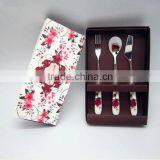 Cutlery Set Stainless Steel, Ice Cream Spoon With Porcelain Handle, Kroean Style Cutlery Set With Promotion Gift Box thumbnail-2