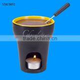 Brown Ceramic Candle Mini Chocolate Fondue Set thumbnail-1