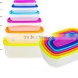 Rainbow Food Storage Set, 7pcs plastic food container,rectangle Storage Container