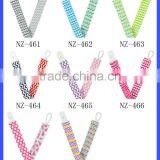 Navy Red Stripe Printed Ribbon Baby Boy Pacifier Clip Plastic Pacifier Clip Holder thumbnail-6