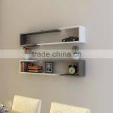New Design Set of 2 J Shape Wall Display DIY Home Decorative Wooden Floating Wall Shelf Wholesale thumbnail-2