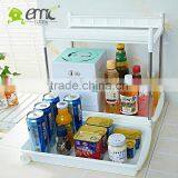 New Plastic Kitchen Storage Stool Telescopic Drawer Kitchen Shelf thumbnail-3