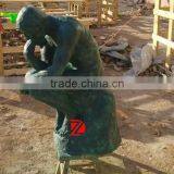 Antique Resin Thinking Man Sculpture thumbnail-4