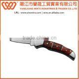 A22090 Stainless Steel Single Blade Folding Knife Curved Pocket Knife With Wooden Handle thumbnail-5
