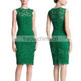 Women's Vintage Lace Sleeveless Cocktail Evening Party Bodycon Slim Pencil Dress thumbnail-4