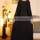 Fashion Designer Winter Front Neck Embroidery Designs For Long Kurtis With Velvet Sleeves Pakistani Style HSD7739 thumbnail-3