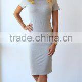 New Fashion Woman Dress Summer Basic Midi Jersey Dresses Slim Bodycon Workwear thumbnail-6