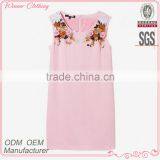 High Fahsion Stylish Sleeveless Round Beaded Flower Neck Design Pink Color Plus Size Women Clothing thumbnail-1
