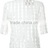 New Style Girls Fashion Cutting High Neck Blouse Wholesale OEM Service thumbnail-4