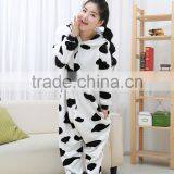 Flannel Cartoon Adult Animal Jumpsuit Animal Pajamas Jumpsuit Cow Design