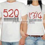 100% Cotton O-neck Couple T-shirt Custom Wholesale From China thumbnail-1