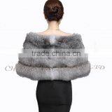 CX-B-133A Luxury Handmade Winter Cape/ Wedding Decoration Dress Fox Fur Shawl thumbnail-3