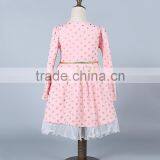 MGOO Wholesale Cotton Spandex Stylish Kids Toddler Girls Clothing Polka Dots Buttons Princess Dress thumbnail-3