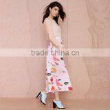 MGOO High Quality Wholesale Women Long Skirts With Block Print Midi High Waist Skirts 15146A360 thumbnail-5