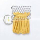 Mustard Solid Color Plus Size Harem Romper Toddler Baby Clothes Wholesale thumbnail-1