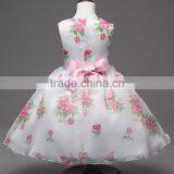 Round Collar and With Flower Design Dress, Bow Tie Dress,pure Cotton Girls Princess Dresses thumbnail-2
