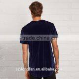 New Design Men Fashion Blouse Lightweight Round Neck Velvet Fabric Tee Shirt Blank T Shirt thumbnail-4