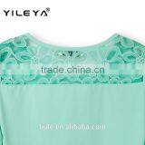 High Fashion Summer Short Sleeve Lace Printed Designed Crochet Top Fashion Blouses 2015, Design Short Sleeves Elegant Blouses thumbnail-5