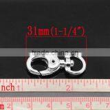 Silver Plated Lobster Swivel Clasps For Key Ring 31x15mm(1-1/4"x5/8"), Sold per Pack of 10,Bulk thumbnail-1