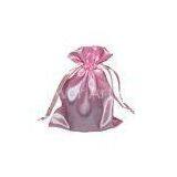 Pink Ecologic Satin Drawstring Pouch Bag Proof Moisture 10*12cm