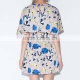 Short Sleeve Floral Printed A-line Dresses for Womens Plus Size Fit and Flare Cloak Dress Womens Summer Going Out Dresses Femme thumbnail-3