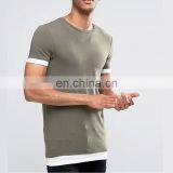 Longline Combed Cotton T Shirt Black Color thumbnail-4