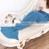 High quality fashion girl casual sofa blanket knitted mermaid blanket