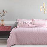 Fashion European And American Style King Bedroom Polyester Pink Adult Quilt Set thumbnail-7