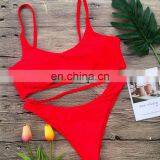 Hibkn Solid Bikini Set Push up Cut Out Bikini Brazilian 2019 Black Swimsuit Monokini Biquini Women Swimsuits Swimsuit Female thumbnail-2