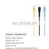 5A Quickly Charging Use High Flame -retardant Material Without Heating for Iphone Micro Type-c Data Cable thumbnail-4
