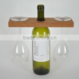 Custom made solid wooden wine and glasses organizer rack
