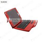 Bluetooth Keyboard for IPad Mini,red Removable Plastic Keyboard With Synthetic Leather Case