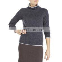 Пуловер из мериновой шерсти с воротником-воротком для женщин thumbnail-1