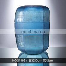 Wholesale Creative Lattice Clear Handblown Glass Flower Vase Set Home Decor For Sale thumbnail-4