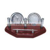 Lasest Corporate Gifts Crystal Globe Clock With Wood Stand Wooden Corporate Gifts thumbnail-1