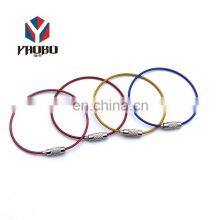 2020 Hot Selling Metal 5MM Keychain Cable Wire Rope Key Ring With Screw thumbnail-5