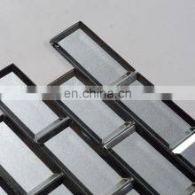 Home Decor Kitchen Wall Beveled Mirror Aqua Grey Glass Mosaic Tile thumbnail-3