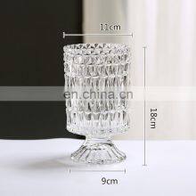 Wholesale Nordic Retro Creative High Foot Hydroponic Ornament Vase Flower Glass & Crystal Vases For Wedding Supplies thumbnail-5