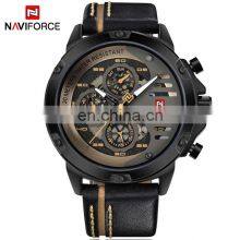 Naviforce 9110 Japan Quartz Movt Custom Logo Watch Leather Complete Calendar Wristwatches Naviforce Watches For Men thumbnail-2