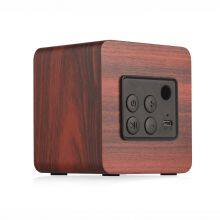 Mini Bamboo Wooden Speaker Square Wireless Rechargeable bt Bluetooth Speaker Smart Phone Compatible Stereo Speaker thumbnail-4