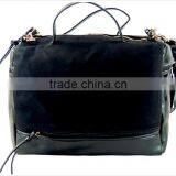 Black Cosmetic Leather Travel Tote Bag With Fur Bag thumbnail-2