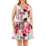 2015 Plus Size Ladies Sleeveless Scuba Sheath Dress thumbnail-1