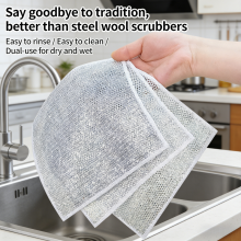 Double Side Silver Silk Double-Sided Cleaning Cloth Kitchen Clean Dish Wash Towel thumbnail-4