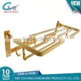 Bathroom accessories wall mouted golden metal aluminum towel rack