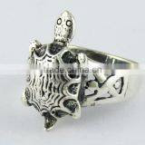 Oxidized Plain Silver Tortoise Silver Ring, 925 Sterling Silver Jewelry, Silver Jewelry thumbnail-3